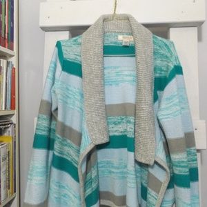 Blue and Silver Striped Sweater